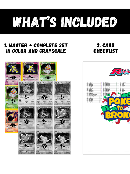Base: Team Rocket Printable Master and Complete Set Binder Placeholders + Checklist (Digital Download)