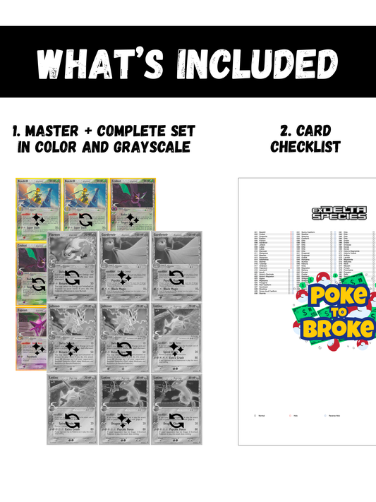 EX: Delta Species Printable Master and Complete Set Binder Placeholders + Checklist (Digital Download)