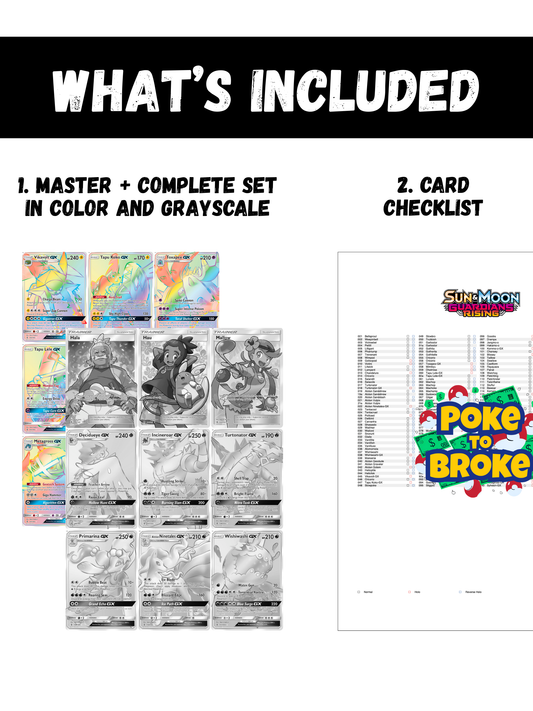 Sun & Moon: Guardians Rising Printable Master and Complete Set Binder Placeholders + Checklist (Digital Download)