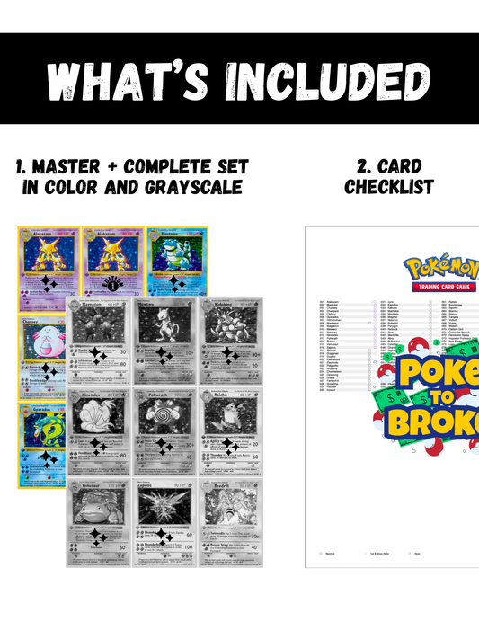 Base Set Printable Master and Complete Set Binder Placeholders + Checklist (Digital Download)