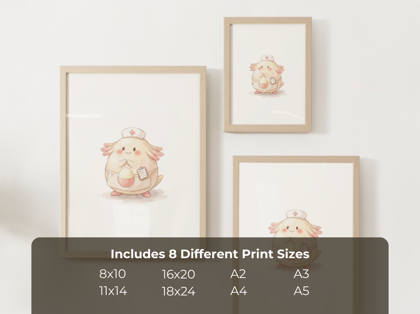 Chansey Nurse Nursery Wall Art Printable, Cute Kids Room Decor, Neutral Pokémon Poster, Instant Download Digital Print