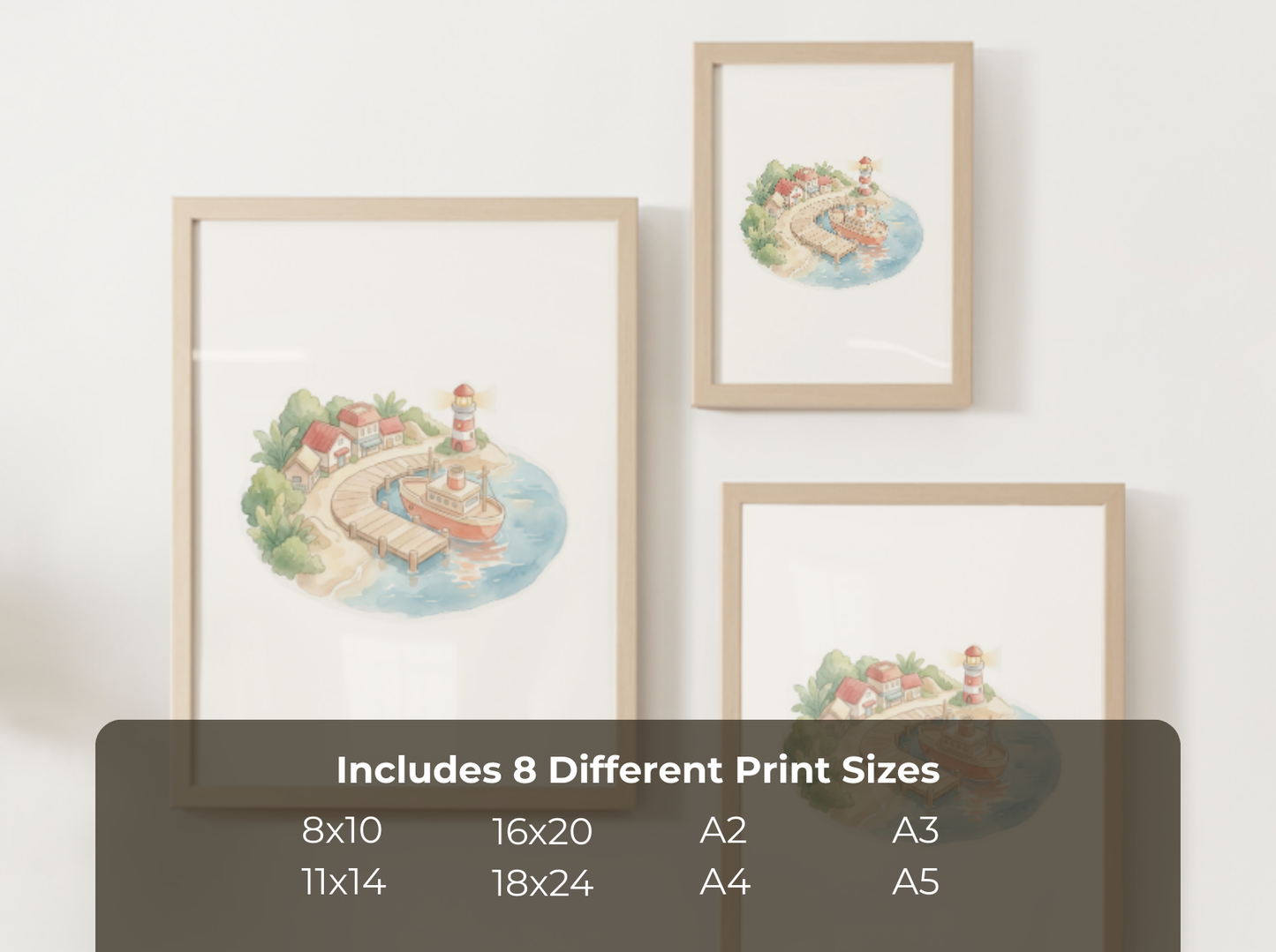 Pokémon Vermilion City Nursery Wall Art Printable, Watercolor Kanto Town Decor, Pastel Kids Room Poster, Instant Download