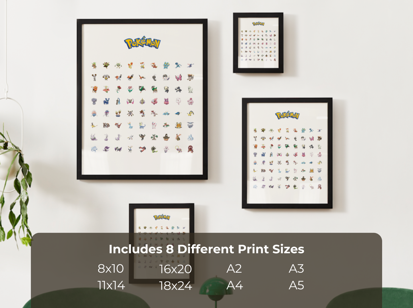 Pokemon Gen 6 Pokedex Poster, Kalos Wall Art, Kids Bedroom Decor, Original Artwork Printable Digital Download