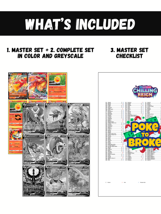 Sword & Shield: Chilling Reign Printable Master and Complete Set Binder Placeholders + Checklist (Digital Download)