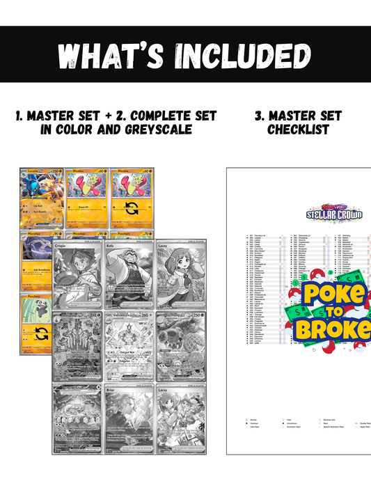 Scarlet & Violet: Stellar Crown Printable Master and Complete Set Binder Placeholders + Checklist (Digital Download)