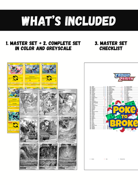 Sword & Shield: Crown Zenith Printable Master and Complete Set Binder Placeholders + Checklist (Digital Download)