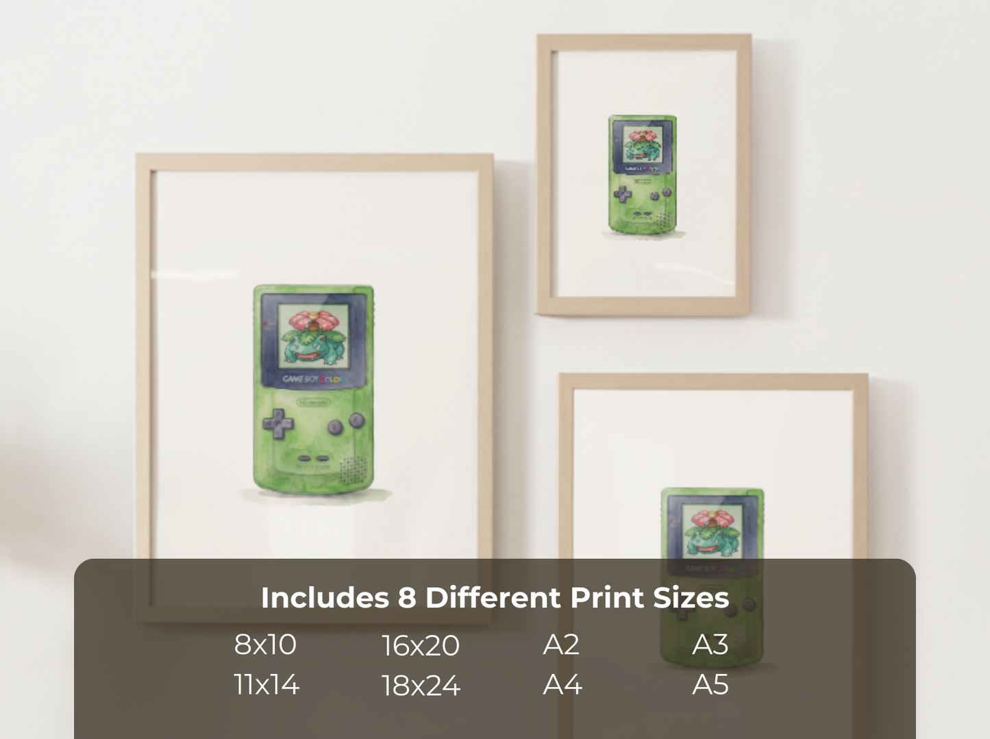 Sleeping Green Game Boy Nursery Wall Art, Printable Poster, Retro Gaming Inspired, Instant Download