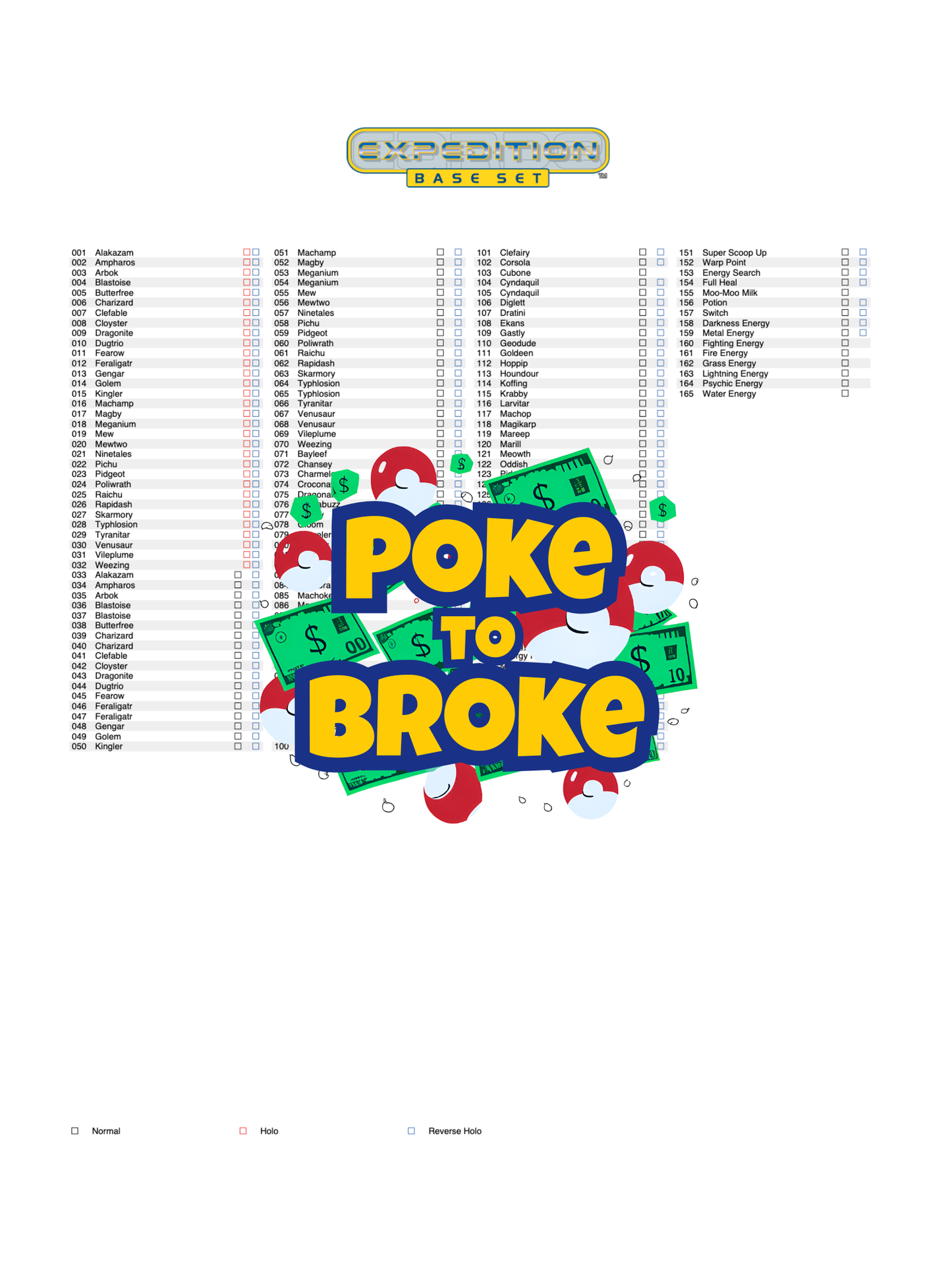 E-Card: Expedition Base Set Printable Master and Complete Set Binder Placeholders + Checklist (Digital Download)