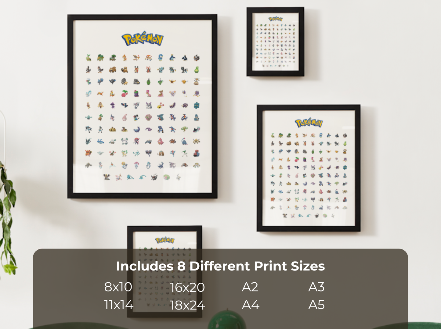 Pokemon Gen 4 Pokedex Poster, Sinnoh Wall Art, Kids Bedroom Decor, Original Artwork Printable Digital Download