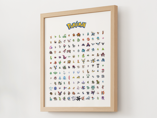 Pokemon Gen 5 Pokedex Poster, Unova Wall Art, Kids Bedroom Decor, Pixel Edition Printable Digital Download