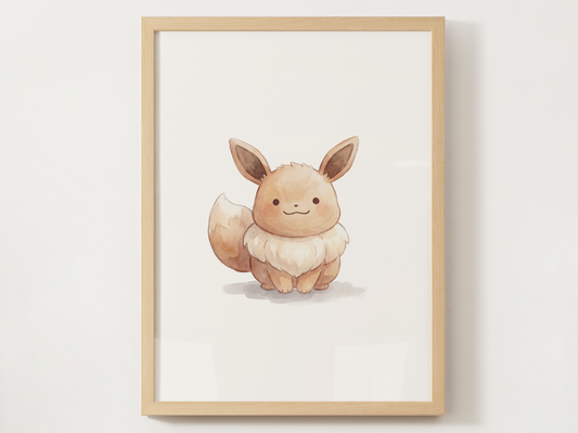 Ditto Style Eeveelutions Bundle Nursery Wall Art, Eevee Evolution Prints, Watercolor Pokémon Poster Set, Digital Download