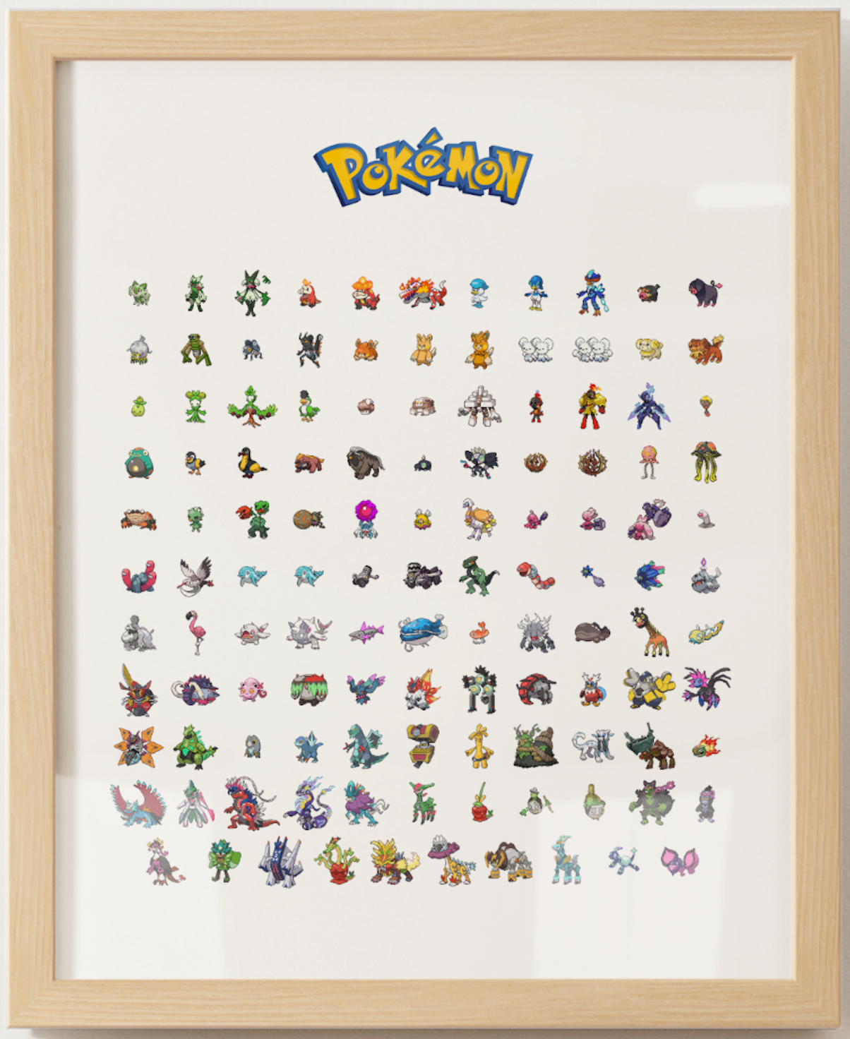 Pokémon Gen 1–9 Pokédex Poster Bundle, Pixel Edition, National Dex Wall Art Printable, Retro Game Room Decor, Digital Download