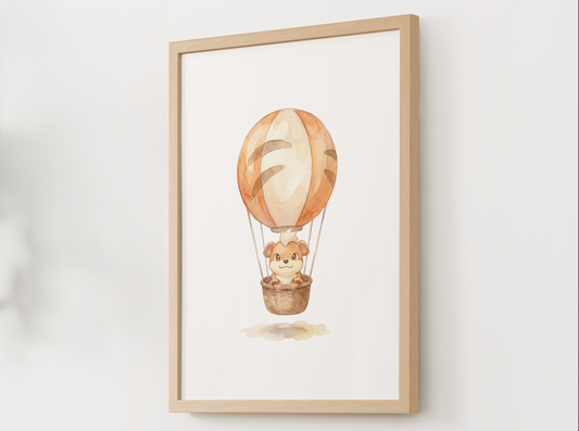 Growlithe Hot Air Balloon Wall Art, Dreamy Adventure Nursery Poster, Kids Room Decor, Printable Digital Download