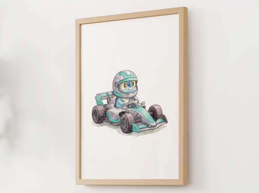 Froakie Race Car Wall Art, Printable Poster, Formula Style Racing Theme, Kids Room Decor, Digital Download