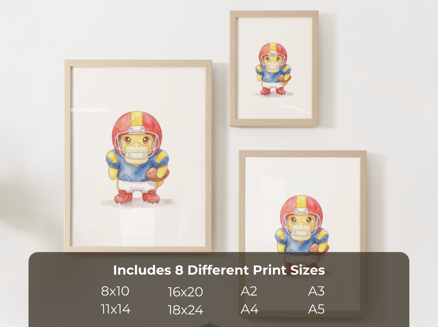 Psyduck Football Wall Art, Cute Game Day Nursery Poster, Kids Room Decor, Printable Digital Download