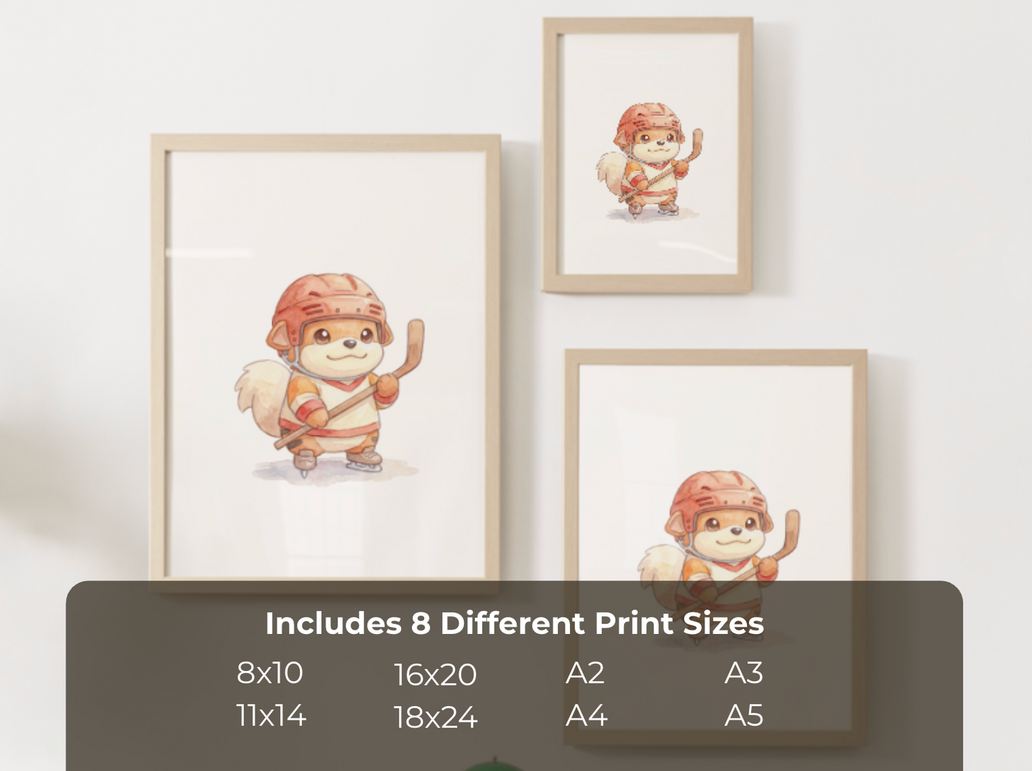 Growlithe Hockey Wall Art, Cute Rink Theme Nursery Poster, Kids Room Decor, Printable Digital Download