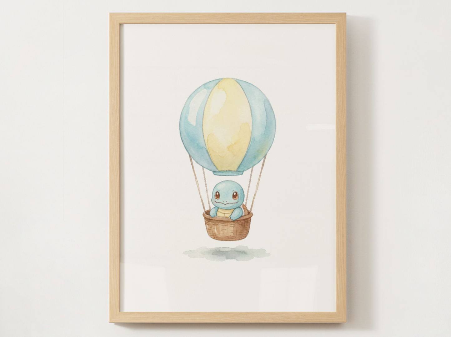 Gen 1 Starters Hot Air Balloon Wall Art, 3 Printable Posters, Bulbasaur Charmander Squirtle, Digital Download