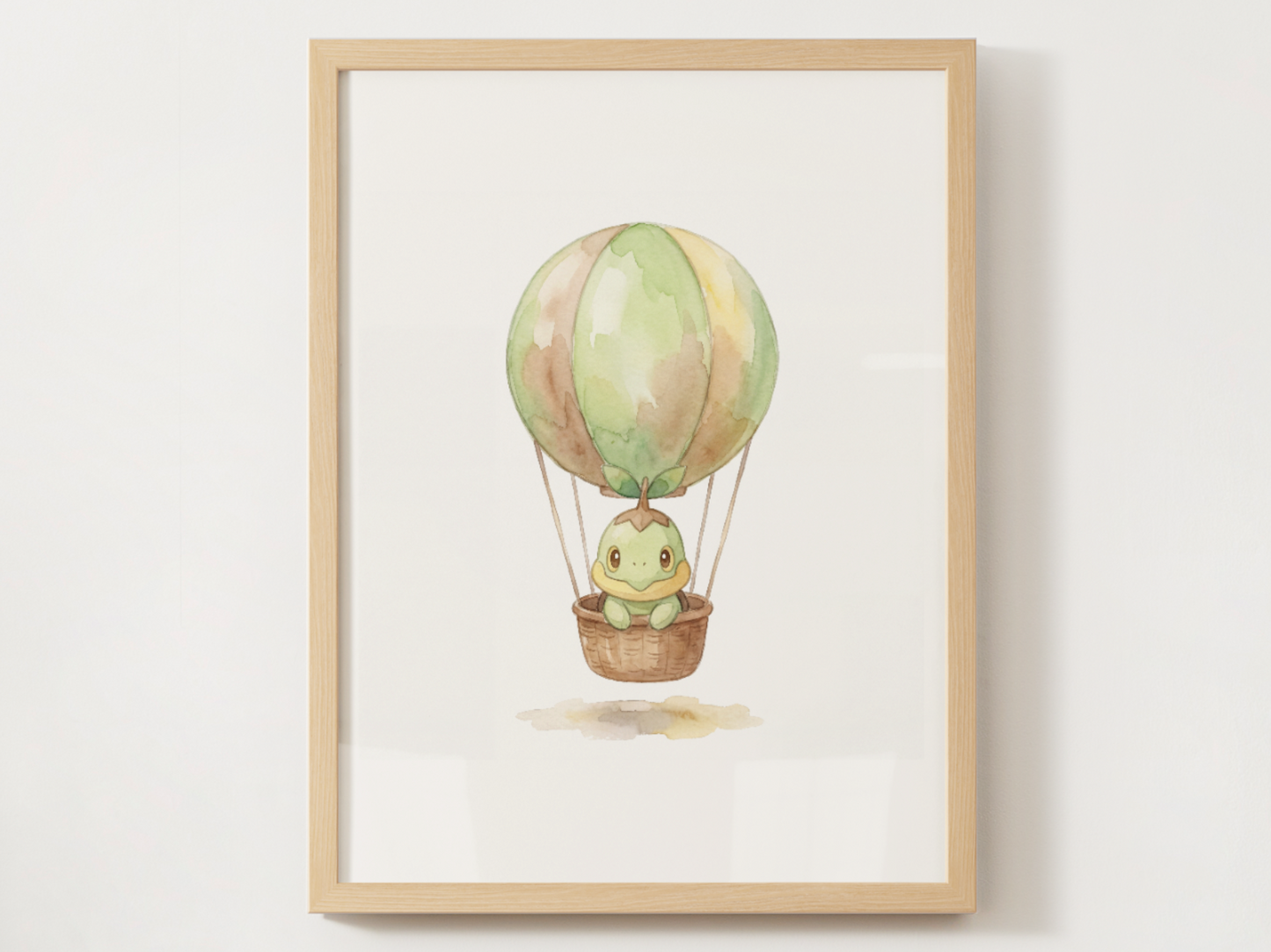 Gen 4 Starters Hot Air Balloon Wall Art, 3 Printable Posters, Turtwig Chimchar Piplup, Digital Download