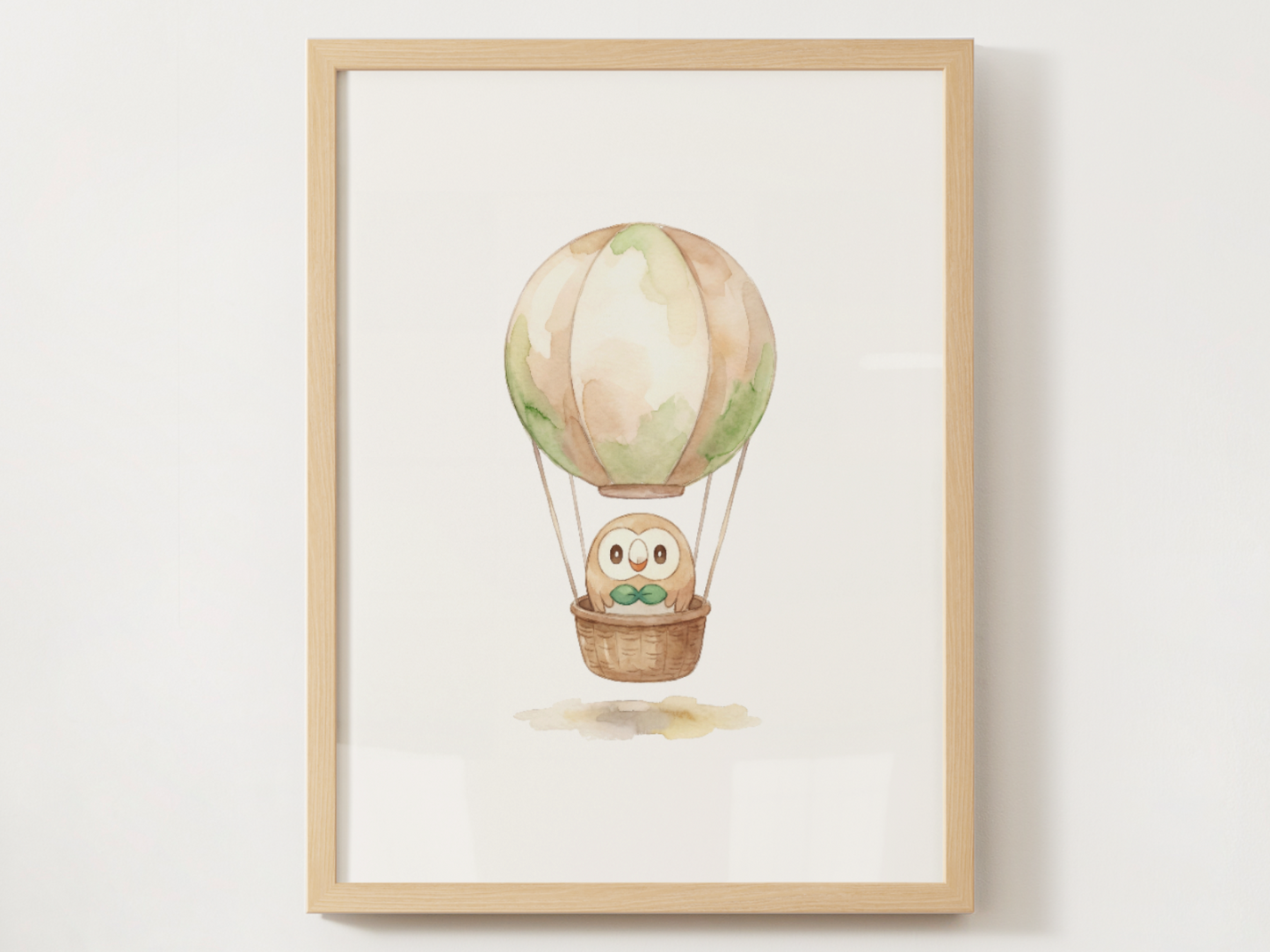 Gen 7 Starters Hot Air Balloon Wall Art, 3 Printable Posters, Rowlet Litten Popplio, Digital Download