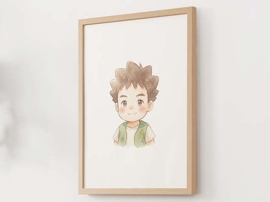 Brock Kanto Trainer Wall Art Printable, Gen 1 Pokémon Poster, Kids Room Decor, Digital Download