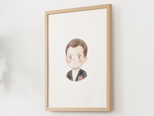 Giovanni Kanto Trainer Wall Art Printable, Gen 1 Pokémon Poster, Kids Room Decor, Digital Download