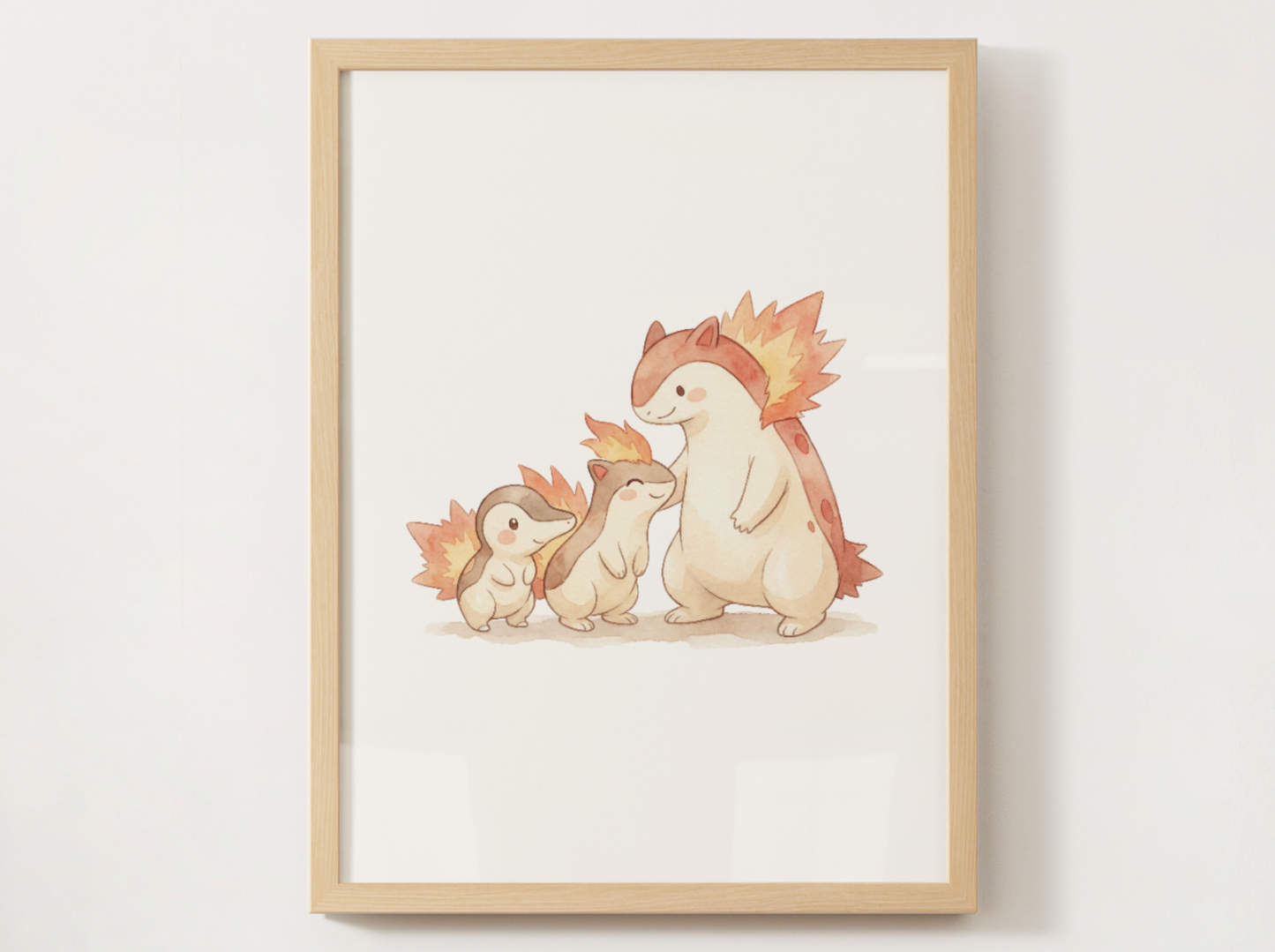 Gen 2 Evolution Line Wall Art Bundle, 3 Printable Posters, Johto Pokemon Nursery Decor, Digital Download
