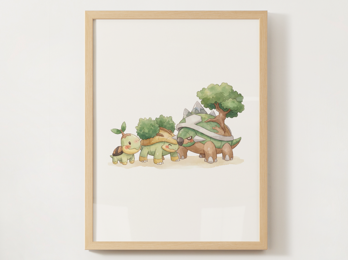 Gen 4 Evolution Line Wall Art Bundle, 3 Printable Posters, Sinnoh Pokemon Nursery Decor, Digital Download