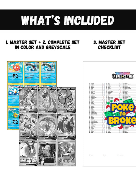 Sword & Shield: Rebel Clash Printable Master and Complete Set Binder Placeholders + Checklist (Digital Download)