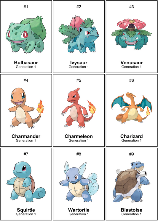 Pokémon National Pokédex 1025: Printable Binder Pages & Placeholders