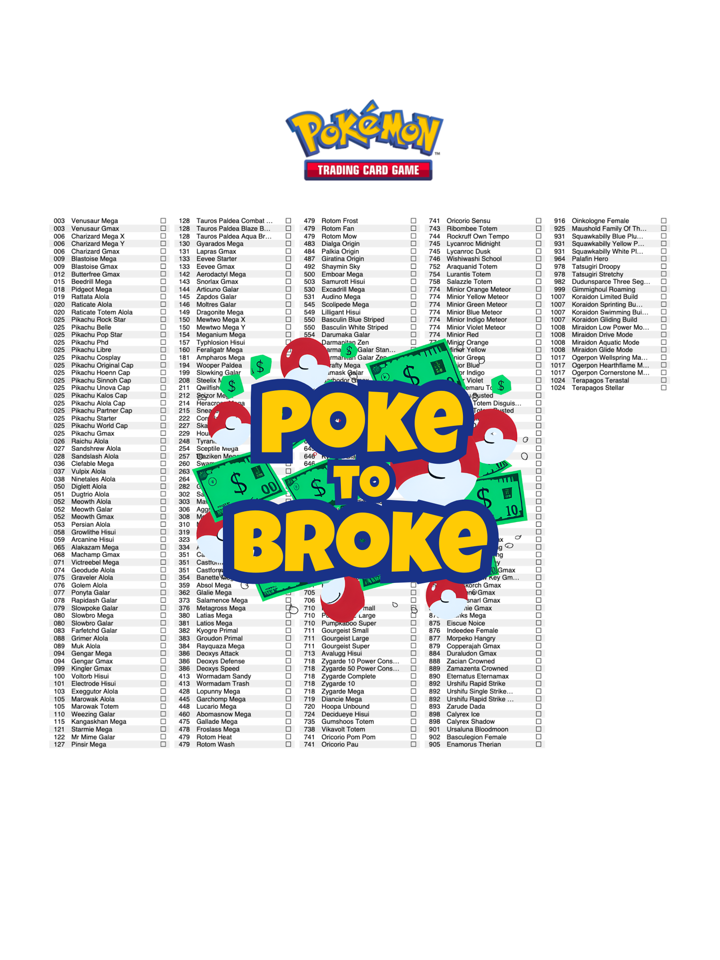 Pokémon National Pokédex Add-On: Regional Forms & Evolutions Printable Binder Pages