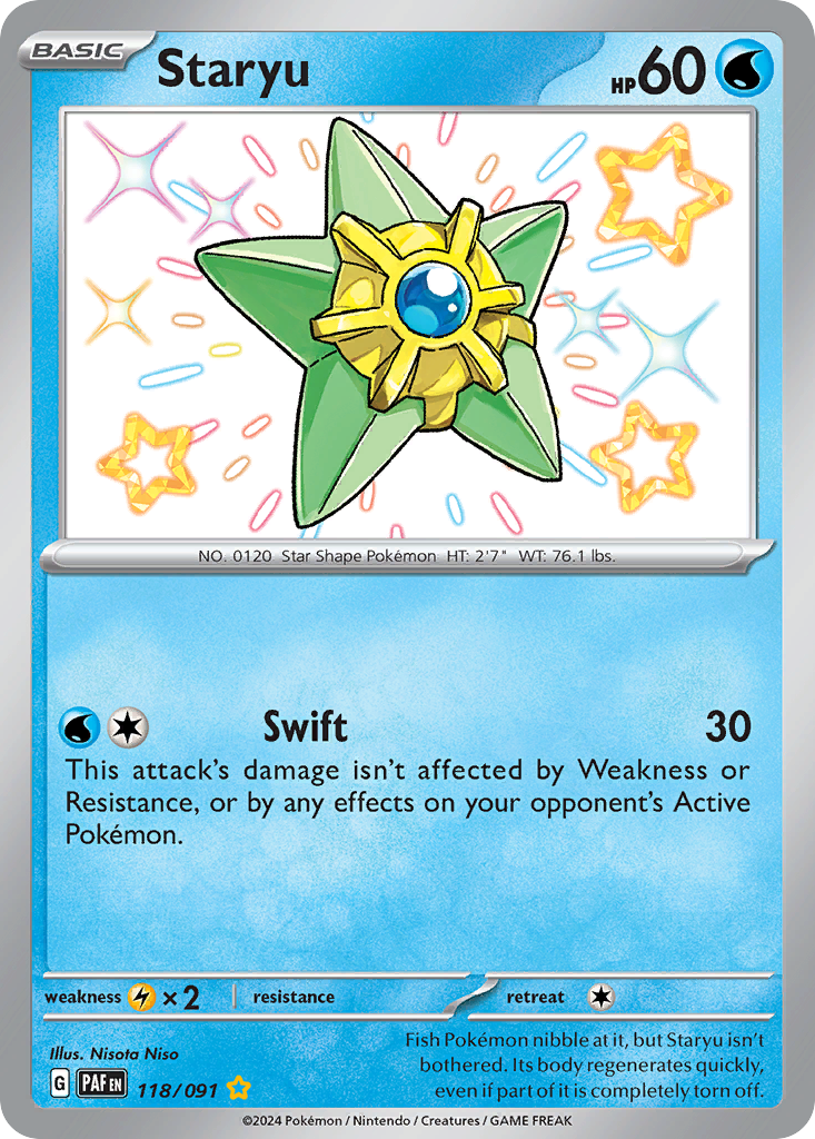 Staryu Pokémon Card 118/091 from Paldean Fates