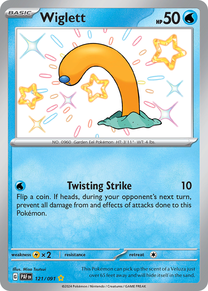 Wiglett Pokémon Card 121/091 from Paldean Fates
