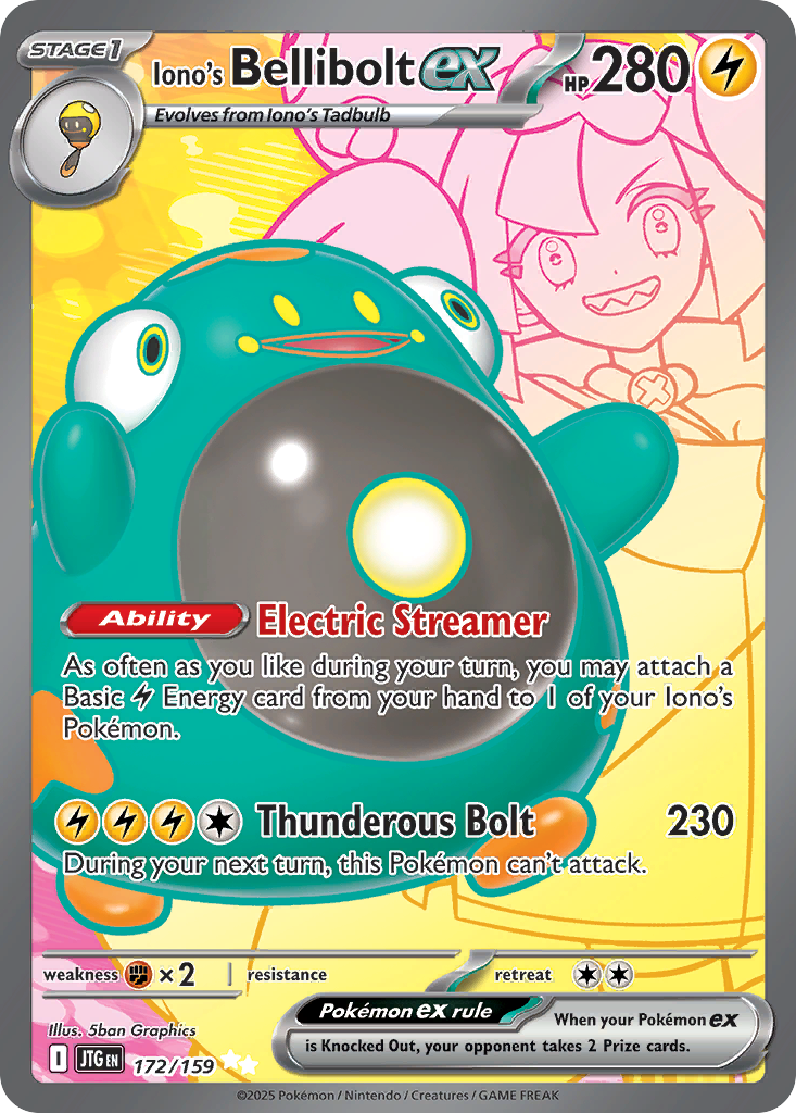 Iono's Bellibolt ex Pokémon Card 172/159 from Journey Together