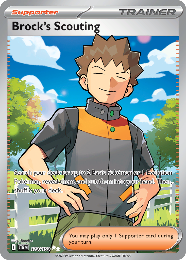 Brock's Scouting Pokémon Card 179/159 from Journey Together