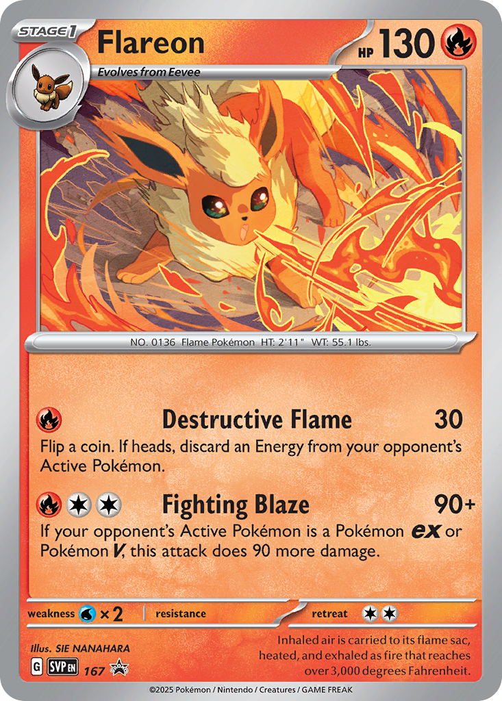 Flareon Pokémon Card 167/215 from Scarlet & Violet Black Star Promos