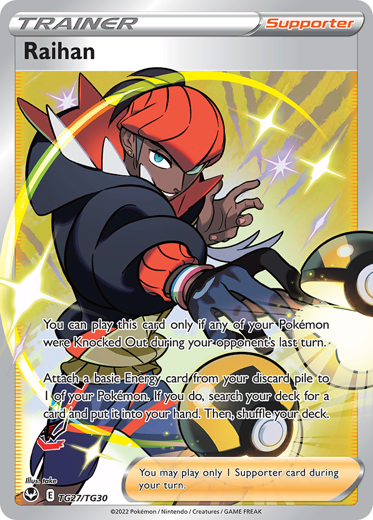 Raihan Pokémon Card TG27/030 from Silver Tempest Trainer Gallery