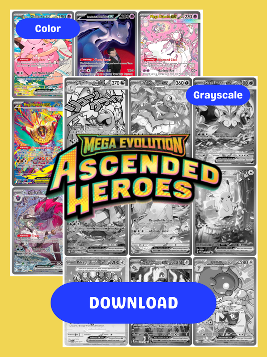 Mega Evolution: Ascended Heroes Set Printable Master and Complete Set Binder Placeholders + Checklist (Digital Download)