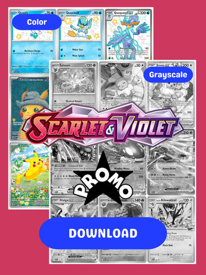 Scarlet & Violet: Promo Cards Printable Master Set Binder Placeholders + Checklist (Digital Download)