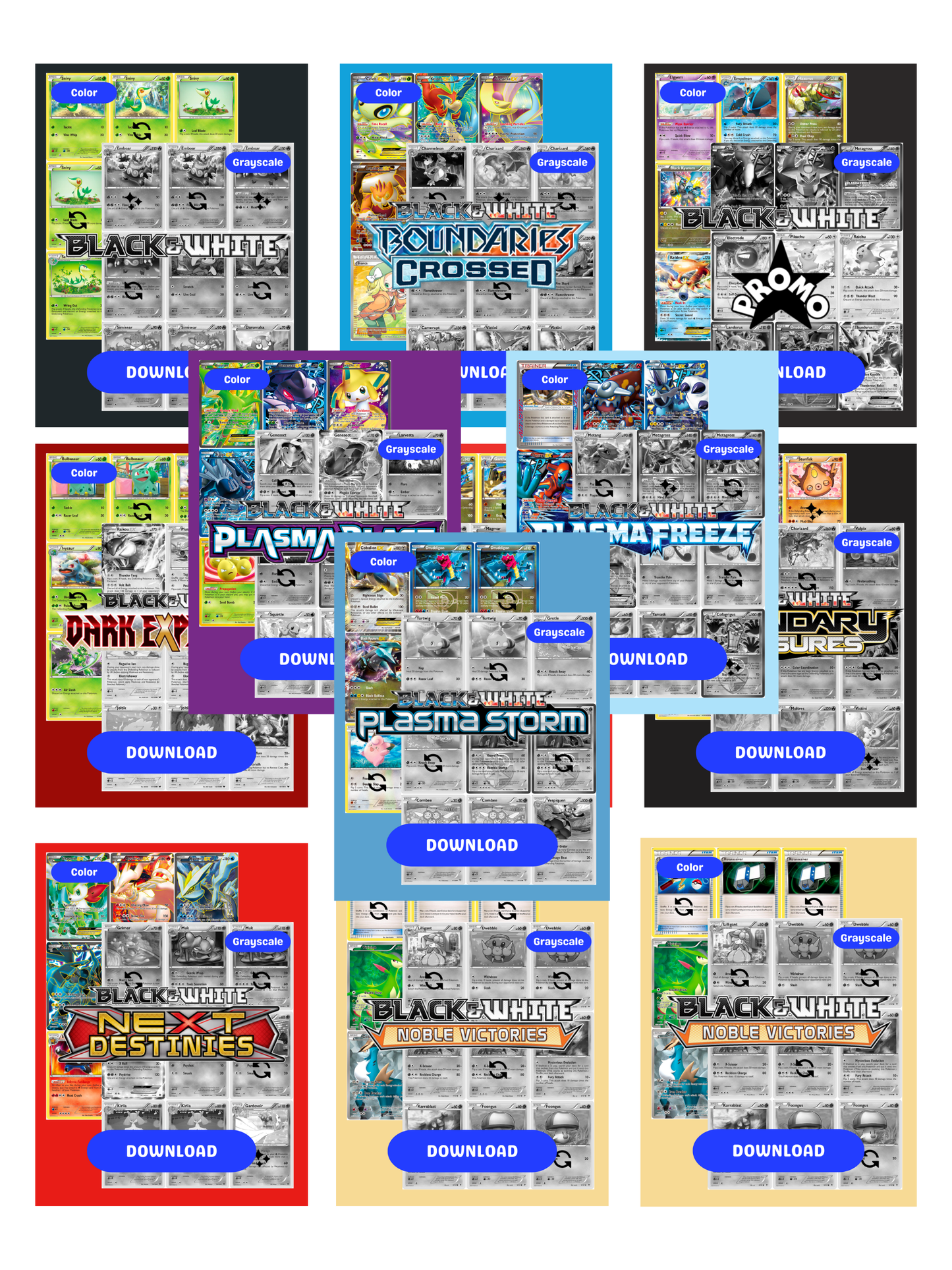 Black and White Sets Ultimate Edition: All Black & White Sets Master and Complete Sets Binder Placeholders + Checklist (Digital Download)