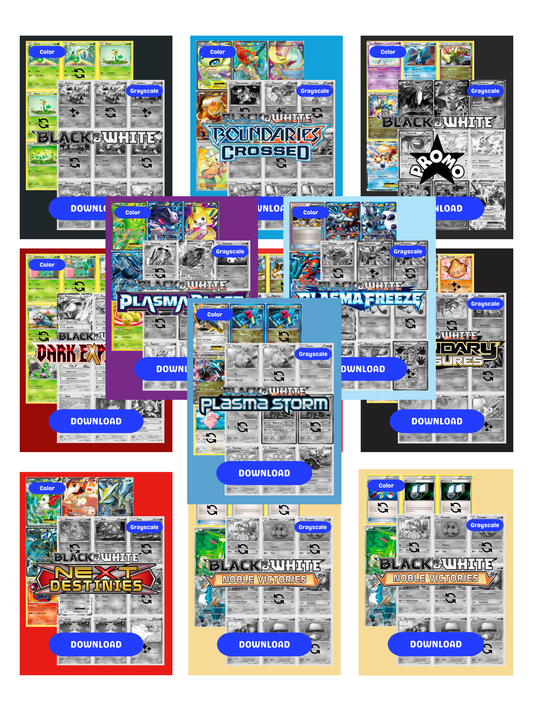 Black and White Sets Ultimate Edition: All Black & White Sets Master and Complete Sets Binder Placeholders + Checklist (Digital Download)