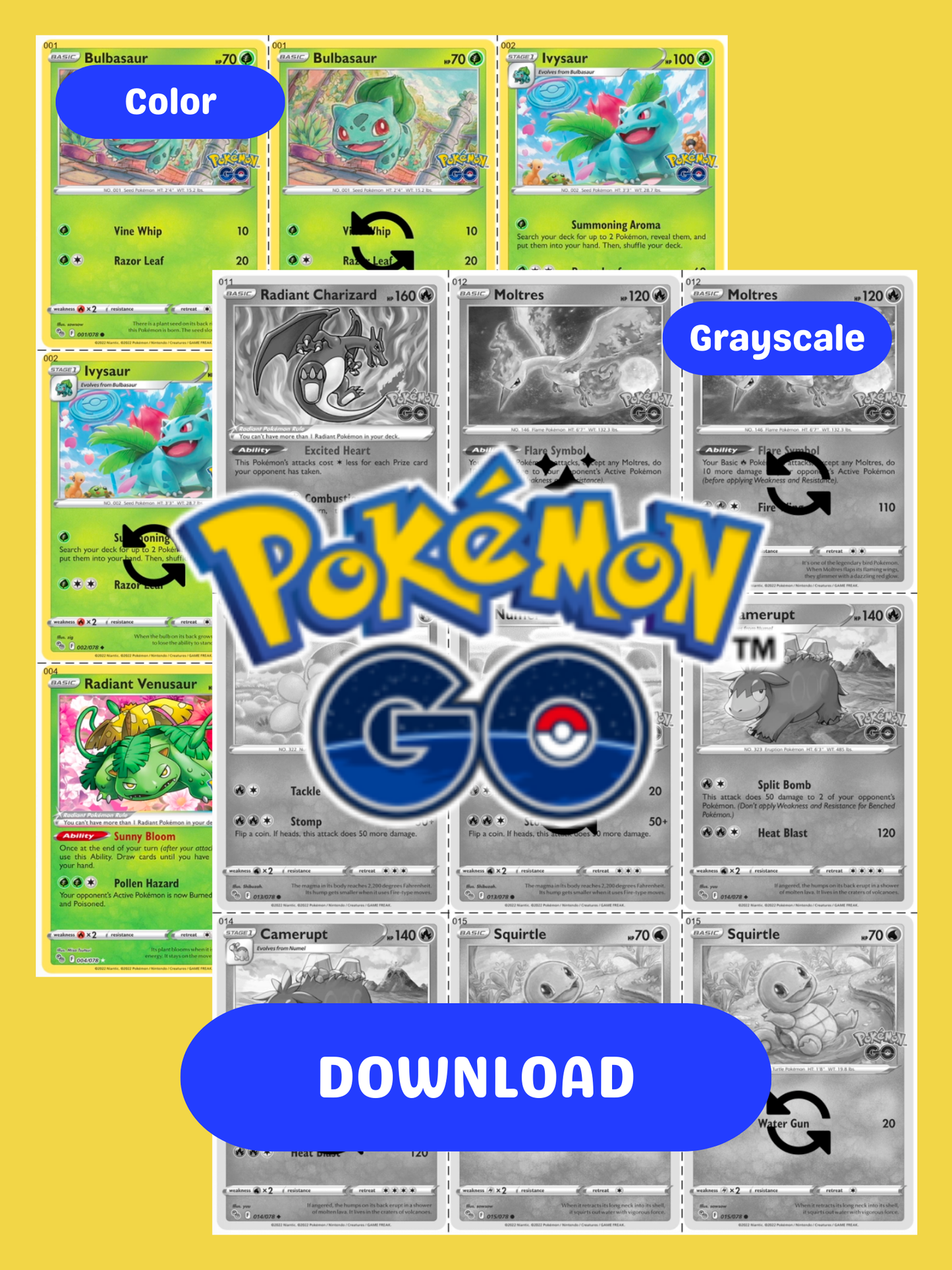 Pokémon GO Printable Master and Complete Set Binder Placeholders + Checklist (Digital Download)