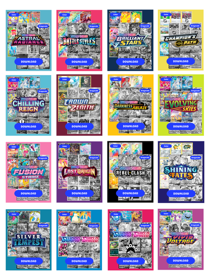 Sword and Shield Sets Ultimate Edition: All Sword & Shield Sets Master and Complete Sets Binder Placeholders + Checklist (Digital Download)
