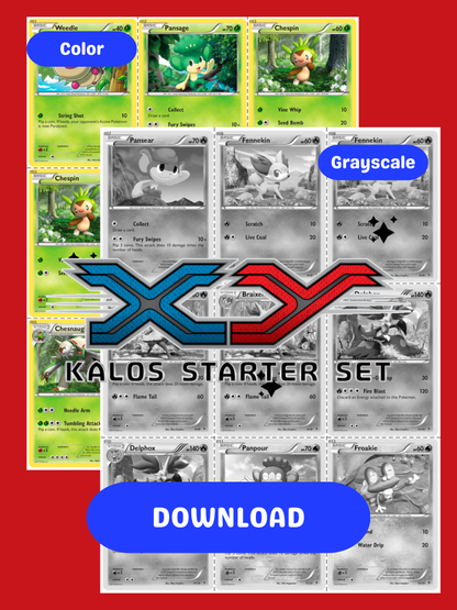 Kalos Starter Set Printable Master and Complete Set Binder Placeholders + Checklist (Digital Download)