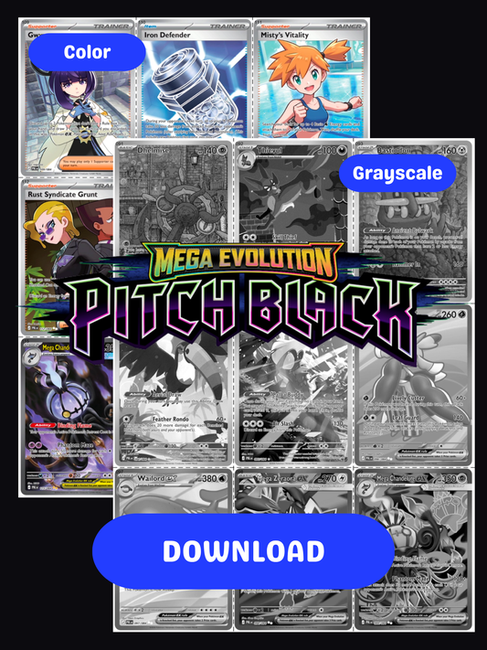 Mega Evolution: Pitch Black Printable Master and Complete Set Binder Placeholders + Checklist (Digital Download)