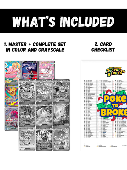 Mega Evolution: Ascended Heroes Set Printable Master and Complete Set Binder Placeholders + Checklist (Digital Download)