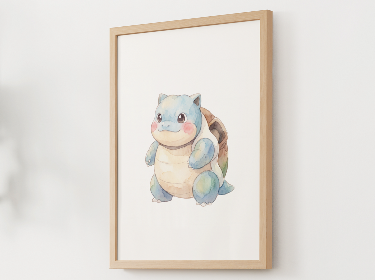 Pokemon Blastoise Nursery Wall Art Printable, Cute Kids Room Decor, Blue Pokemon Poster, Instant Download Digital Print