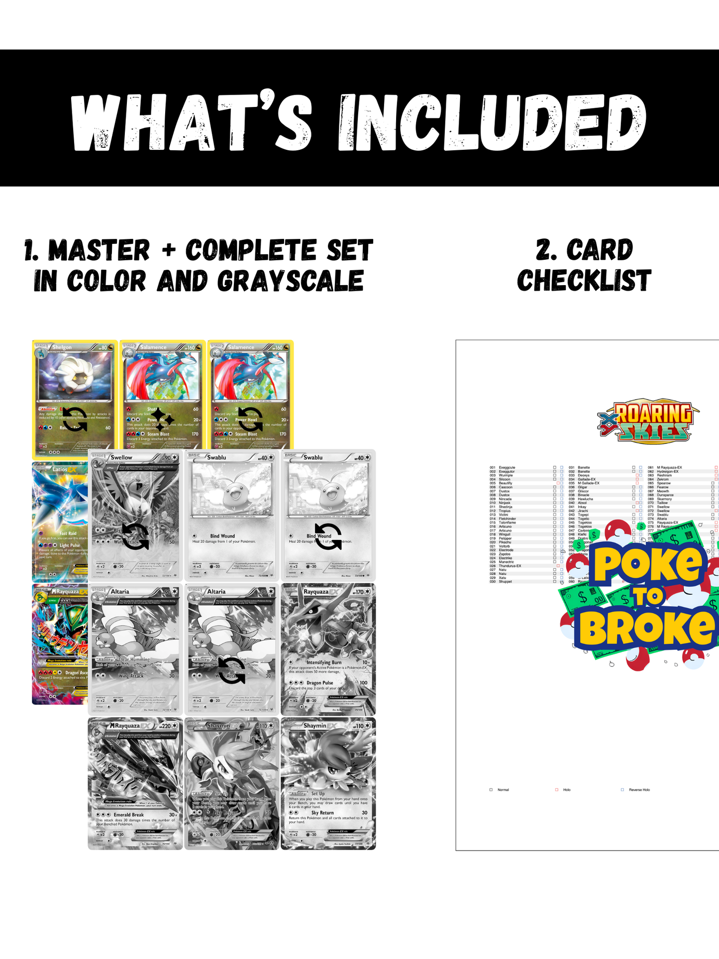 XY: Roaring Skies Printable Master and Complete Set Binder Placeholders + Checklist (Digital Download)