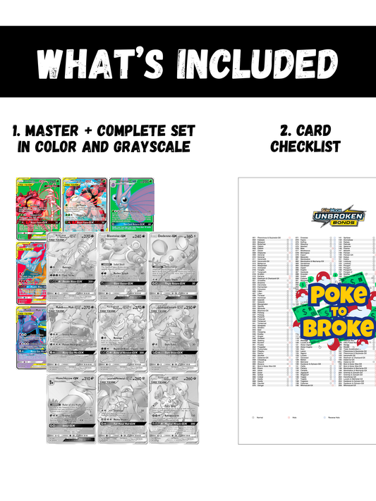 Sun & Moon: Unbroken Bonds Printable Master and Complete Set Binder Placeholders + Checklist (Digital Download)