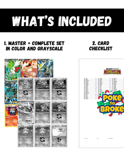 Black & White: Next Destinies Printable Master and Complete Set Binder Placeholders + Checklist (Digital Download)