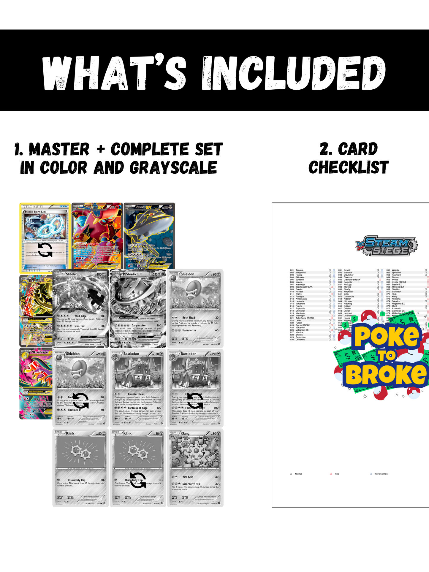 XY: Steam Siege Printable Master and Complete Set Binder Placeholders + Checklist (Digital Download)